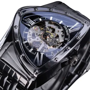 Aviator DUNCOUGAR Man's Luxury Wrist Sport Black Triangle Skeleton Watch Automatic Design Movement Waterproof