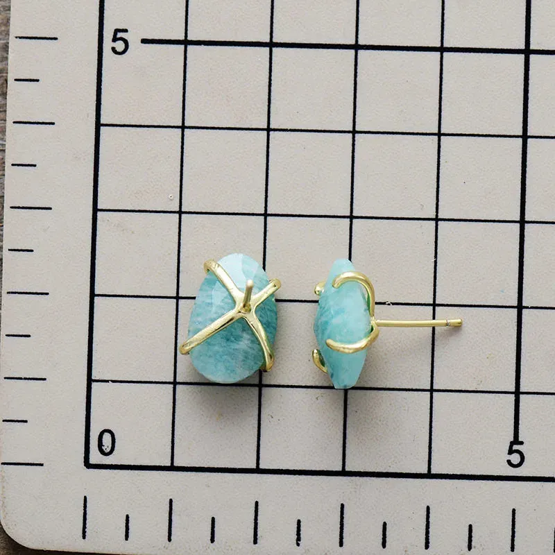 'Balanda' Prehnite Stud Earrings