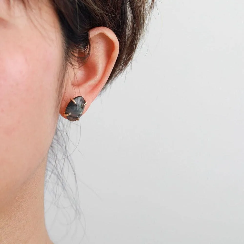 'Balanda' Prehnite Stud Earrings