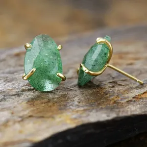 'Balanda' Prehnite Stud Earrings