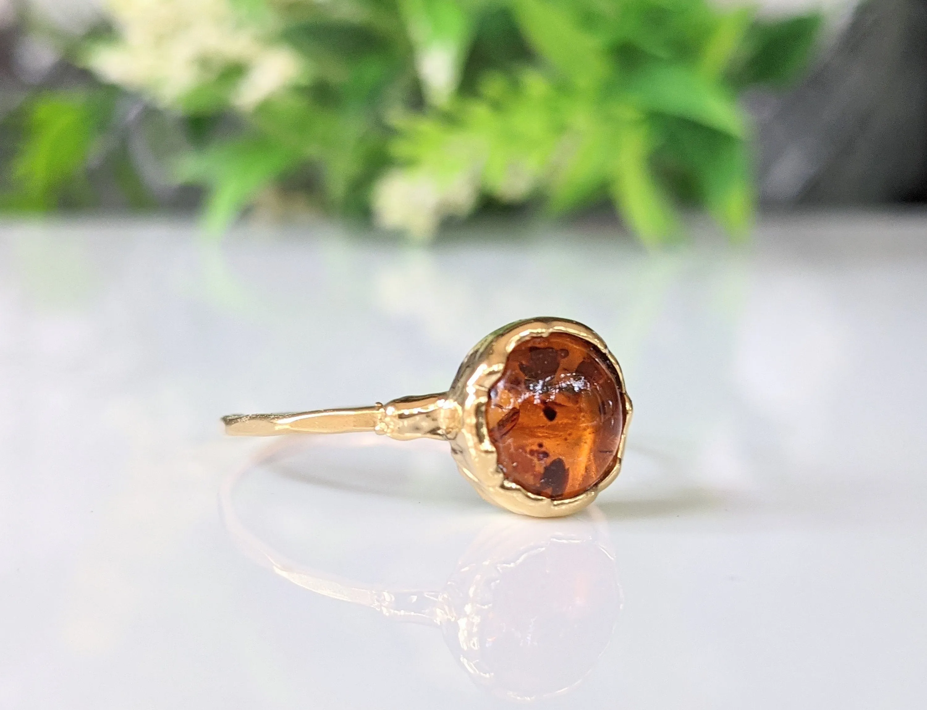 Baltic Amber Gold ring
