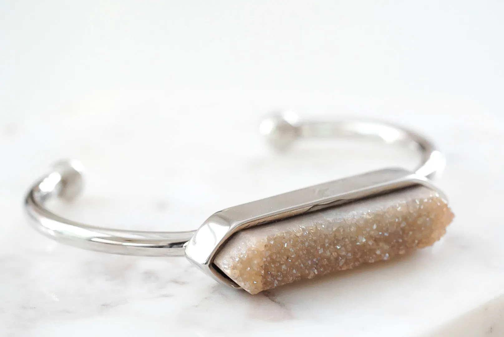 Bangle Collection - Silver Amber Quartz Bracelet