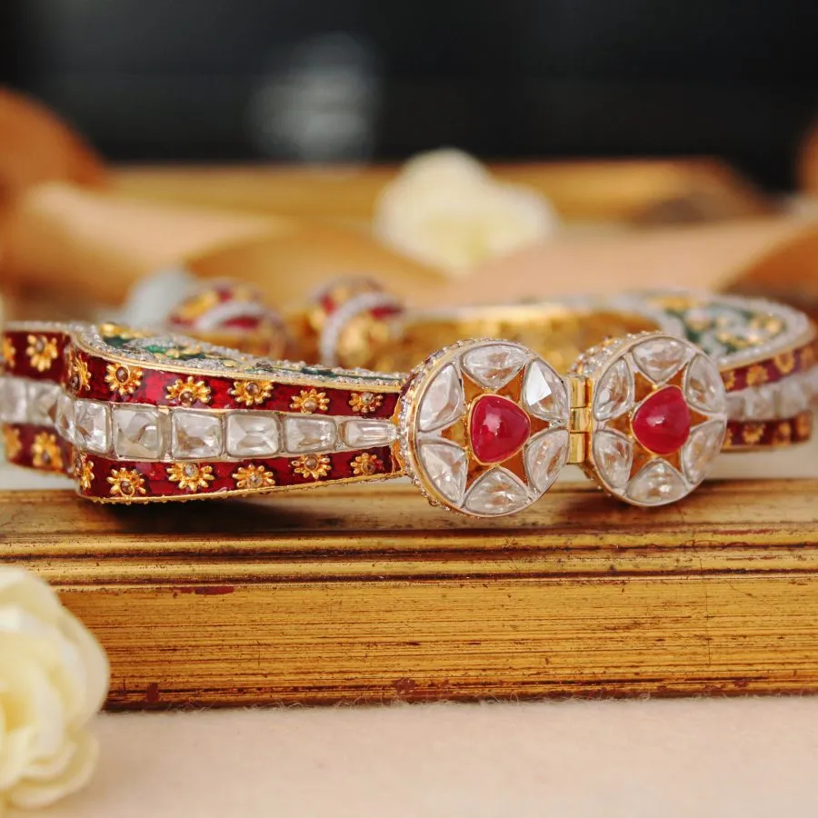 Bangle with Polkies, Chetum and Zircons