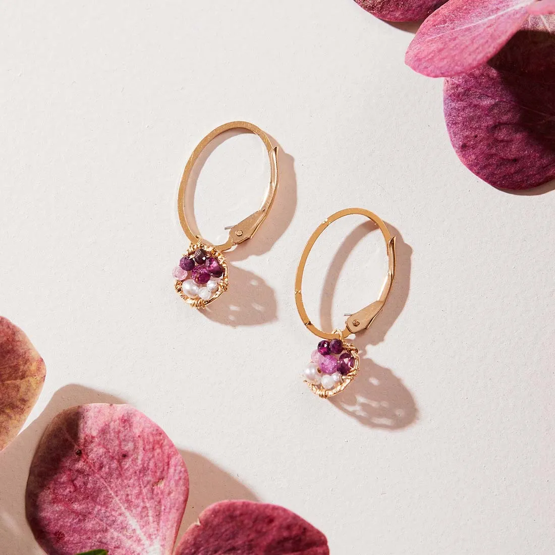 Berry Ombre Hoop Earrings