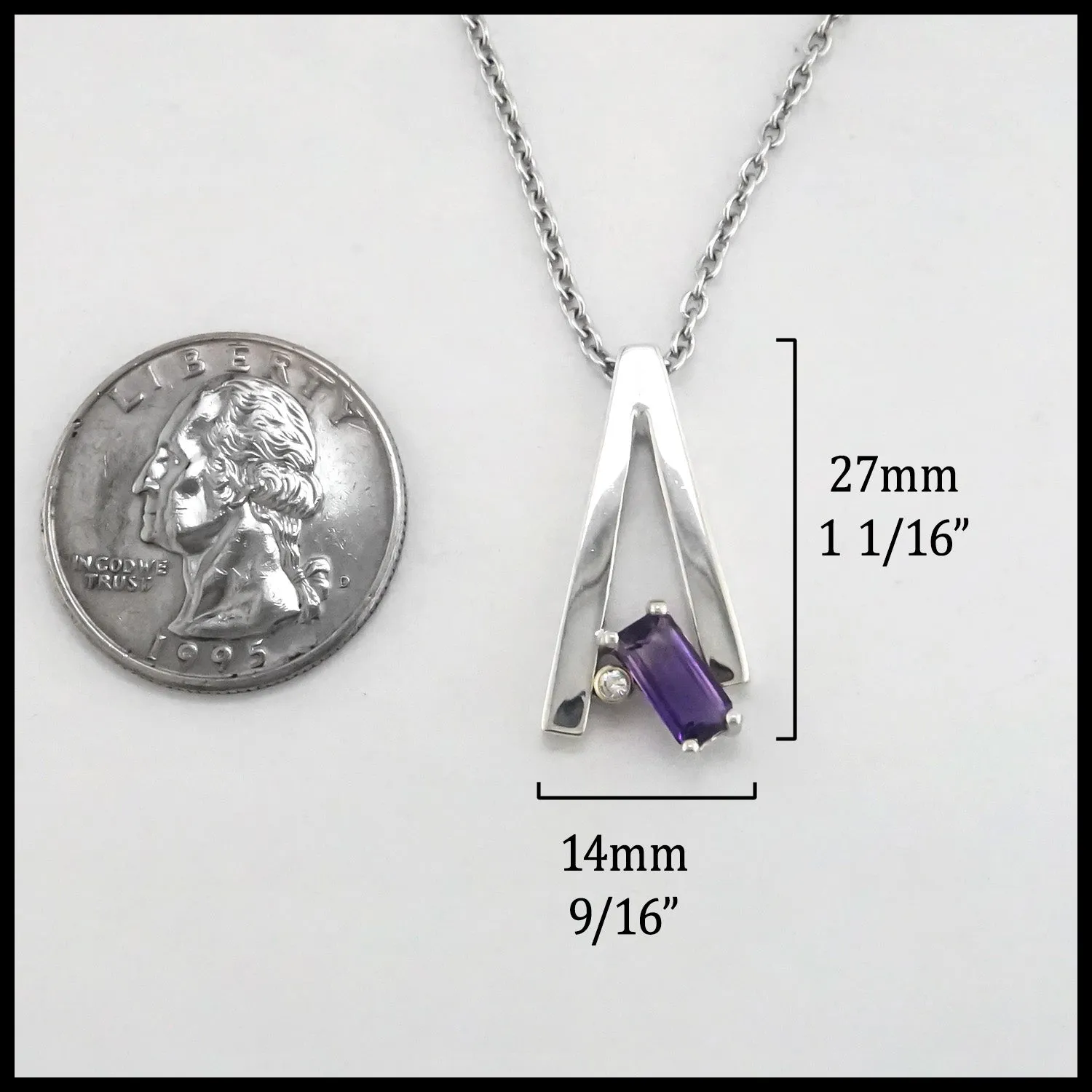 Bi-Colored Amethyst and Diamond Pendant