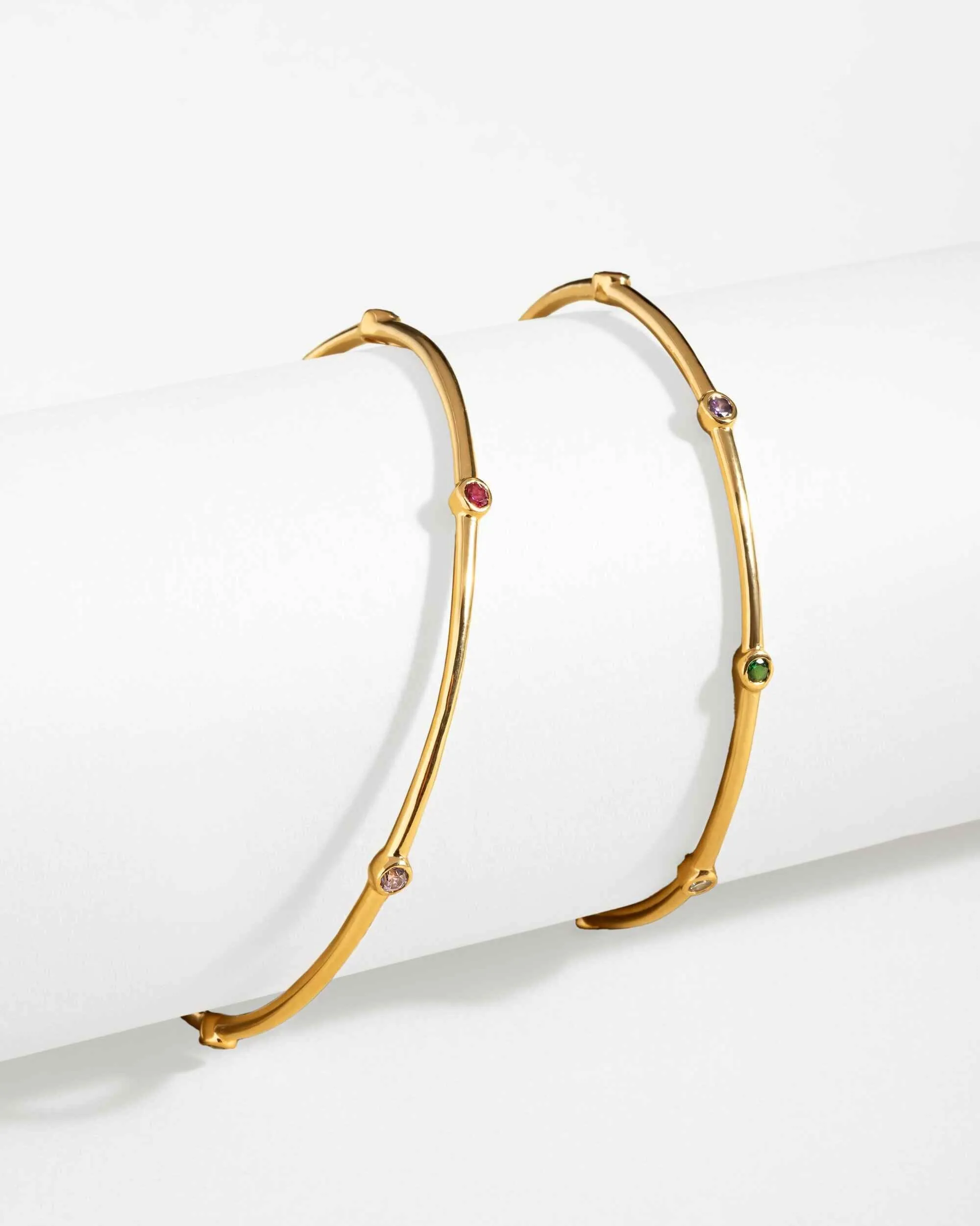 Birthstone Bangle - 925 Sterling Silver