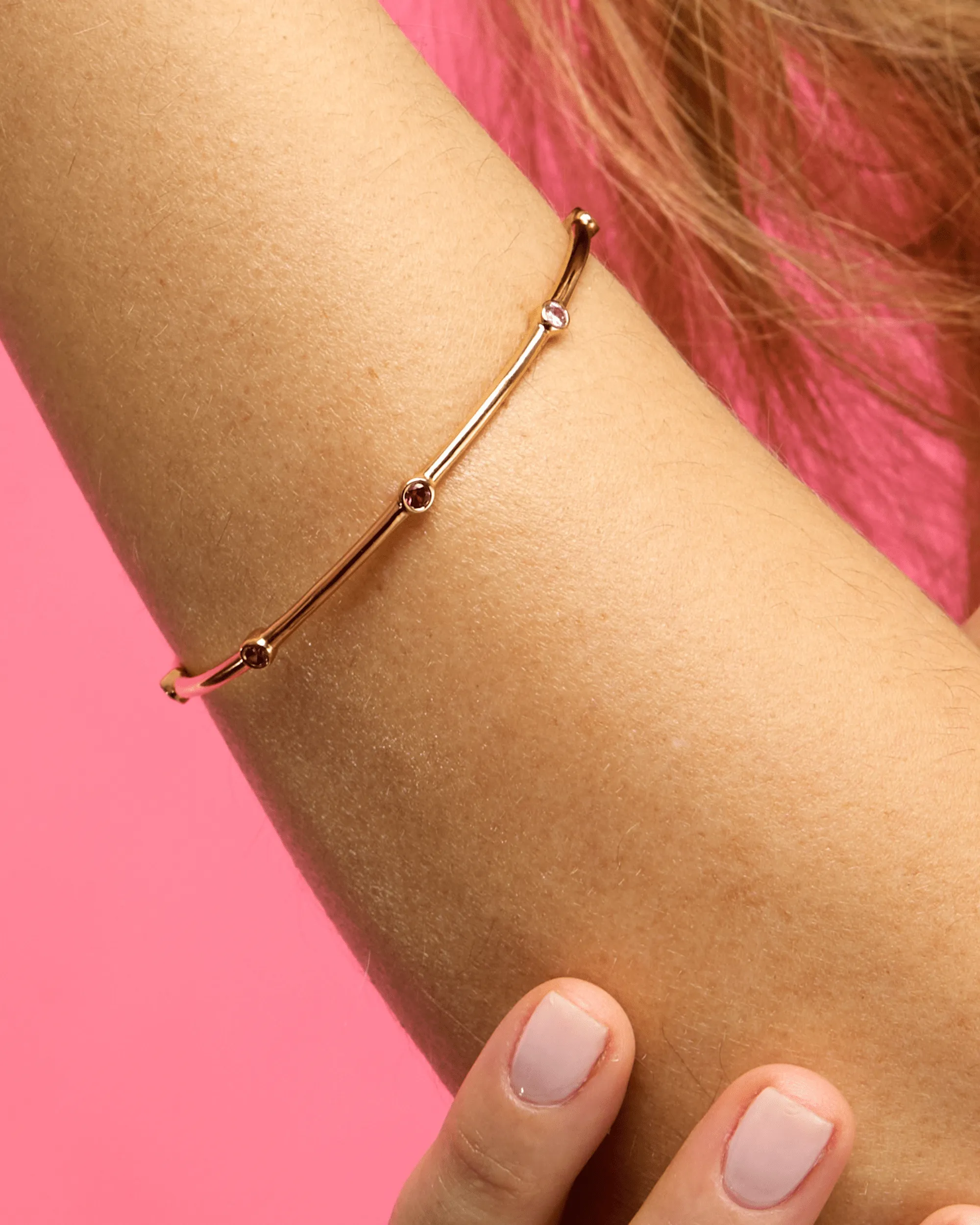 Birthstone Bangle - 925 Sterling Silver