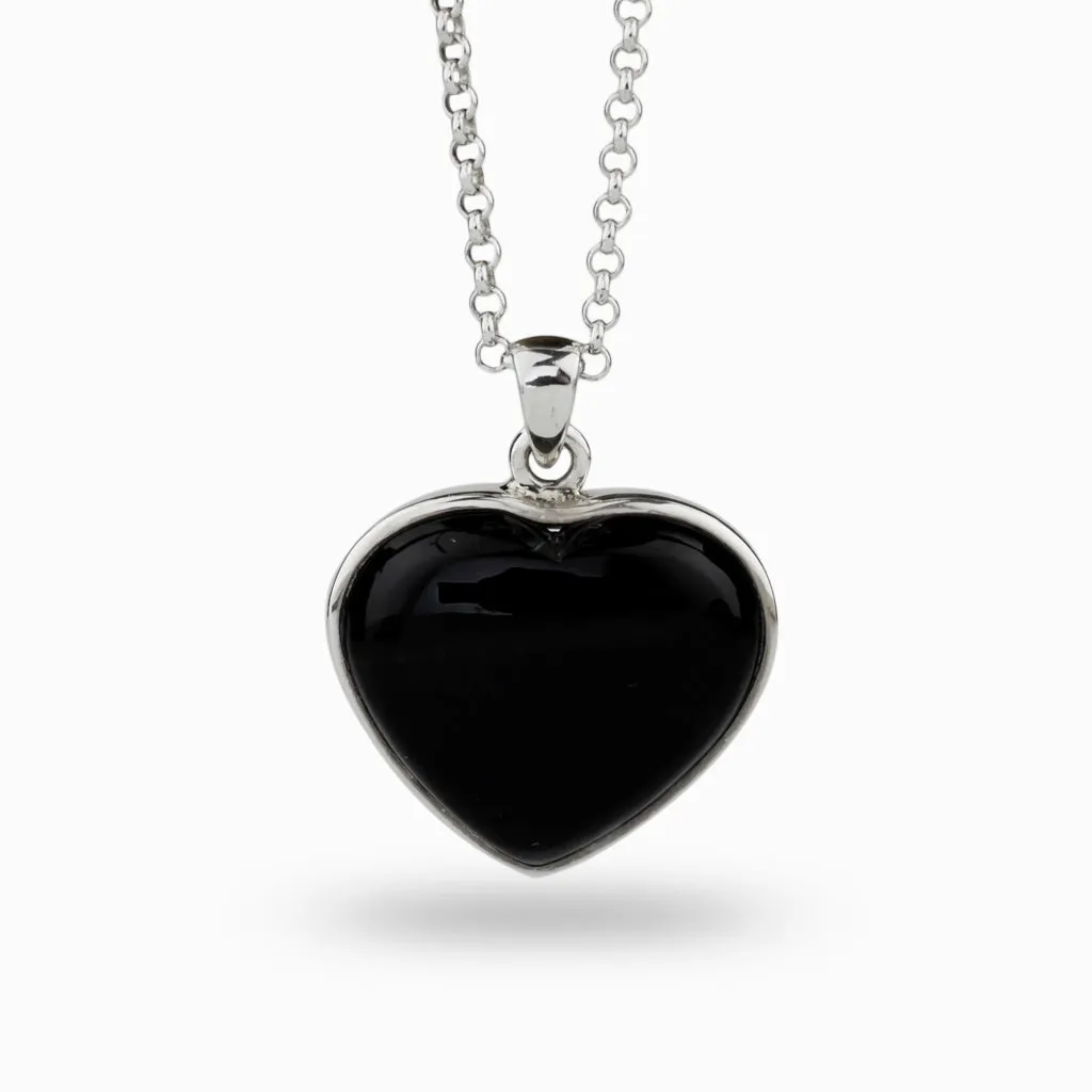 Black Onyx Heart Necklace