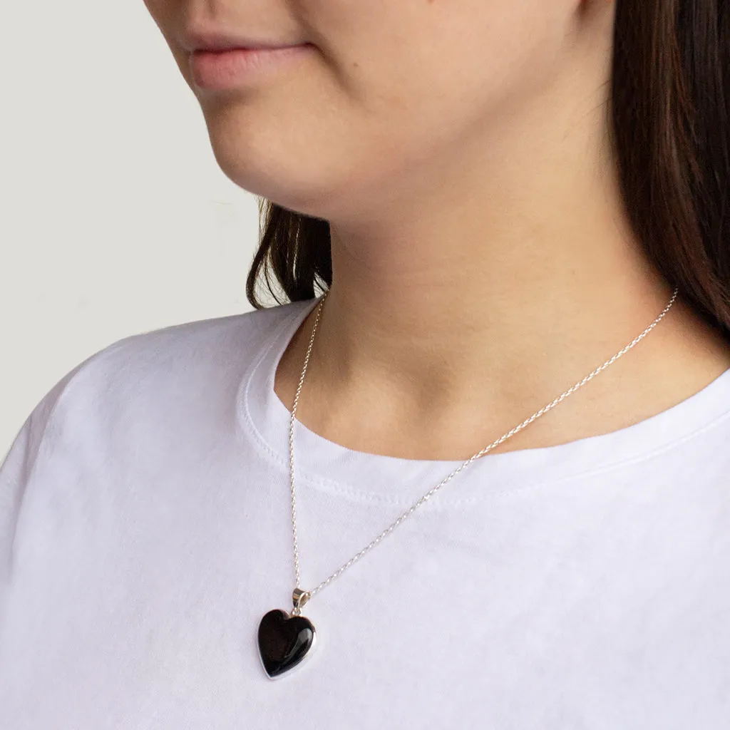 Black Onyx Heart Necklace