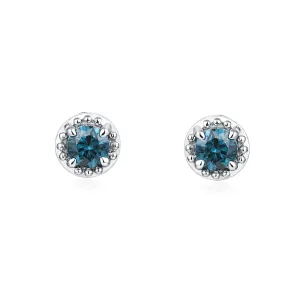 Blue Big Diamond Illusion Studs