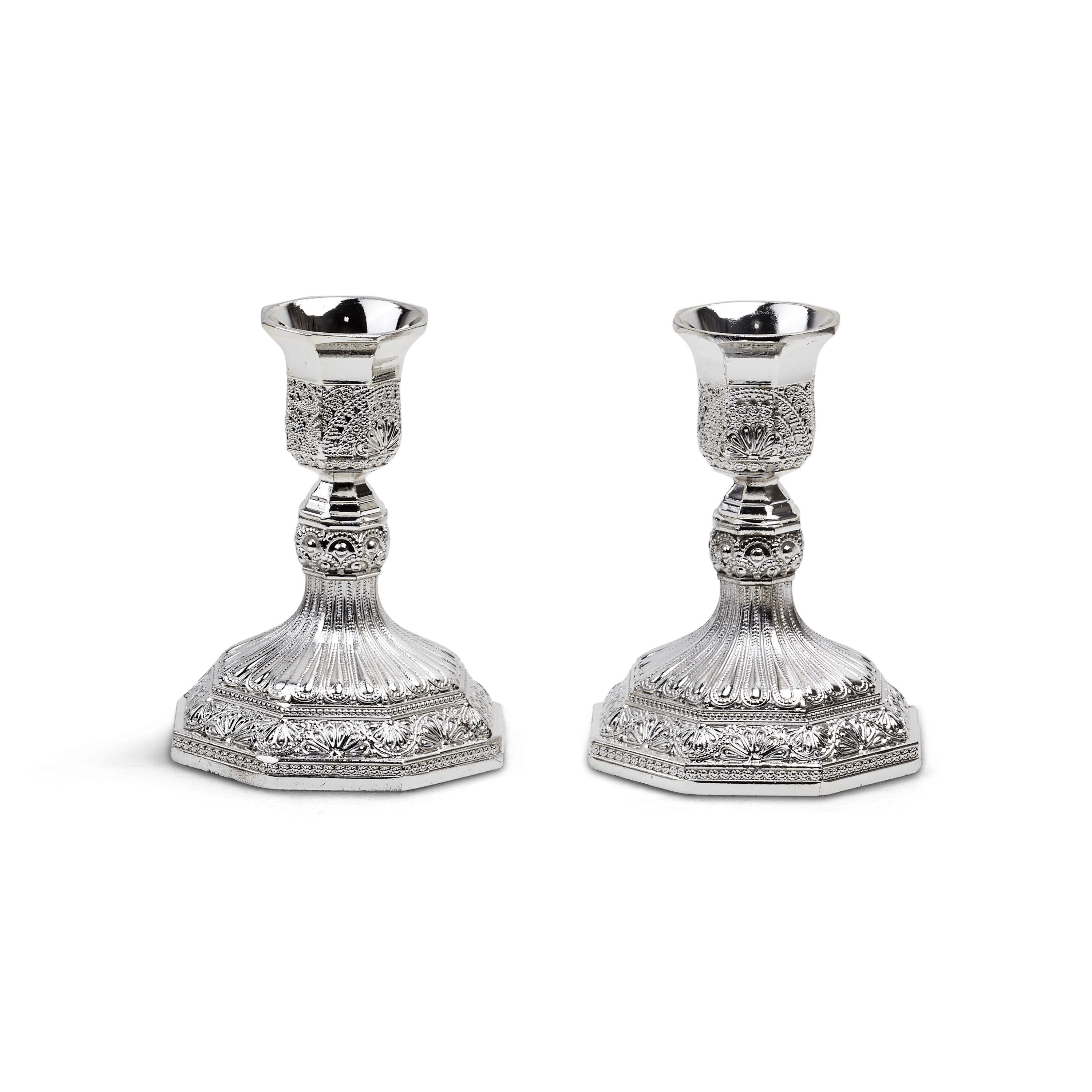 Candle Holder Filigree Silver Plated 4.5"