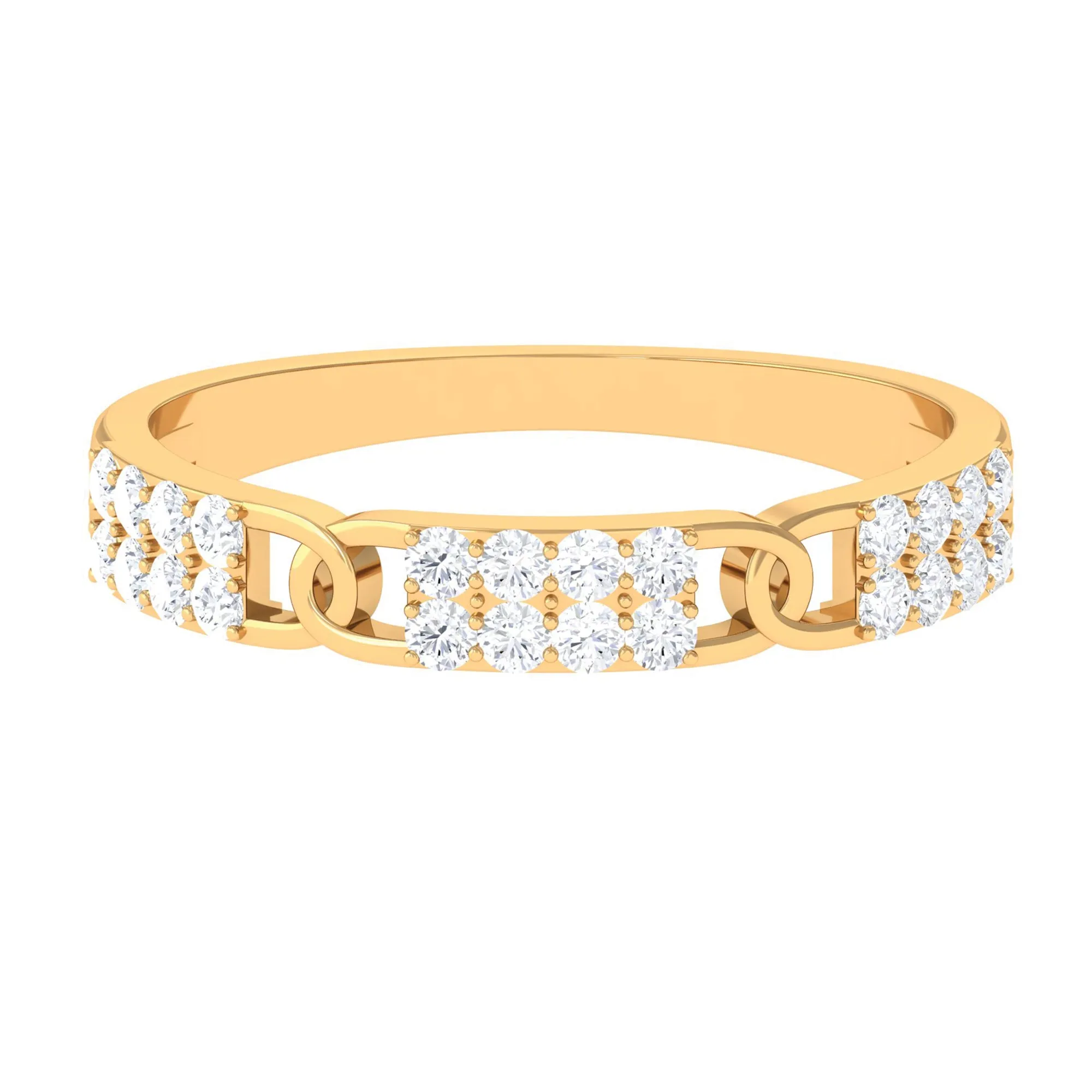 Certified Moissanite Interlock Wedding Band