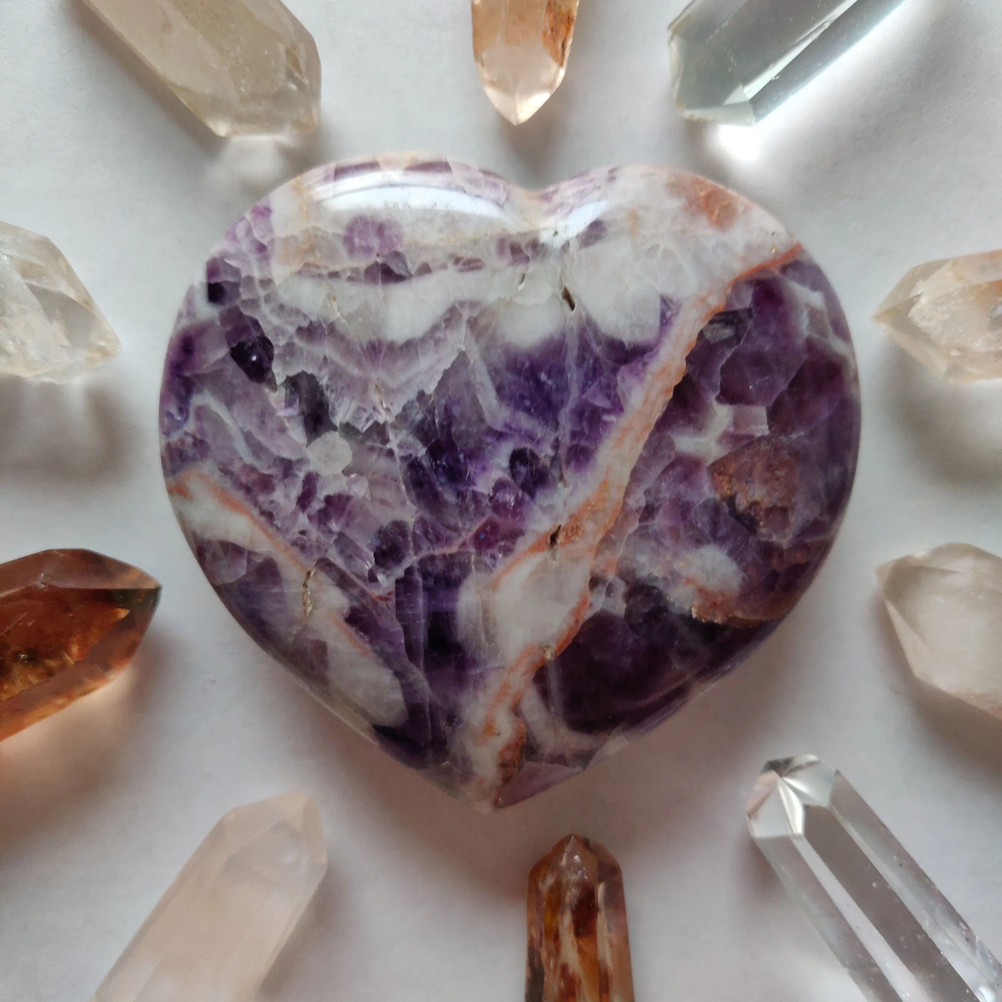 Chevron Amethyst Heart (#2)