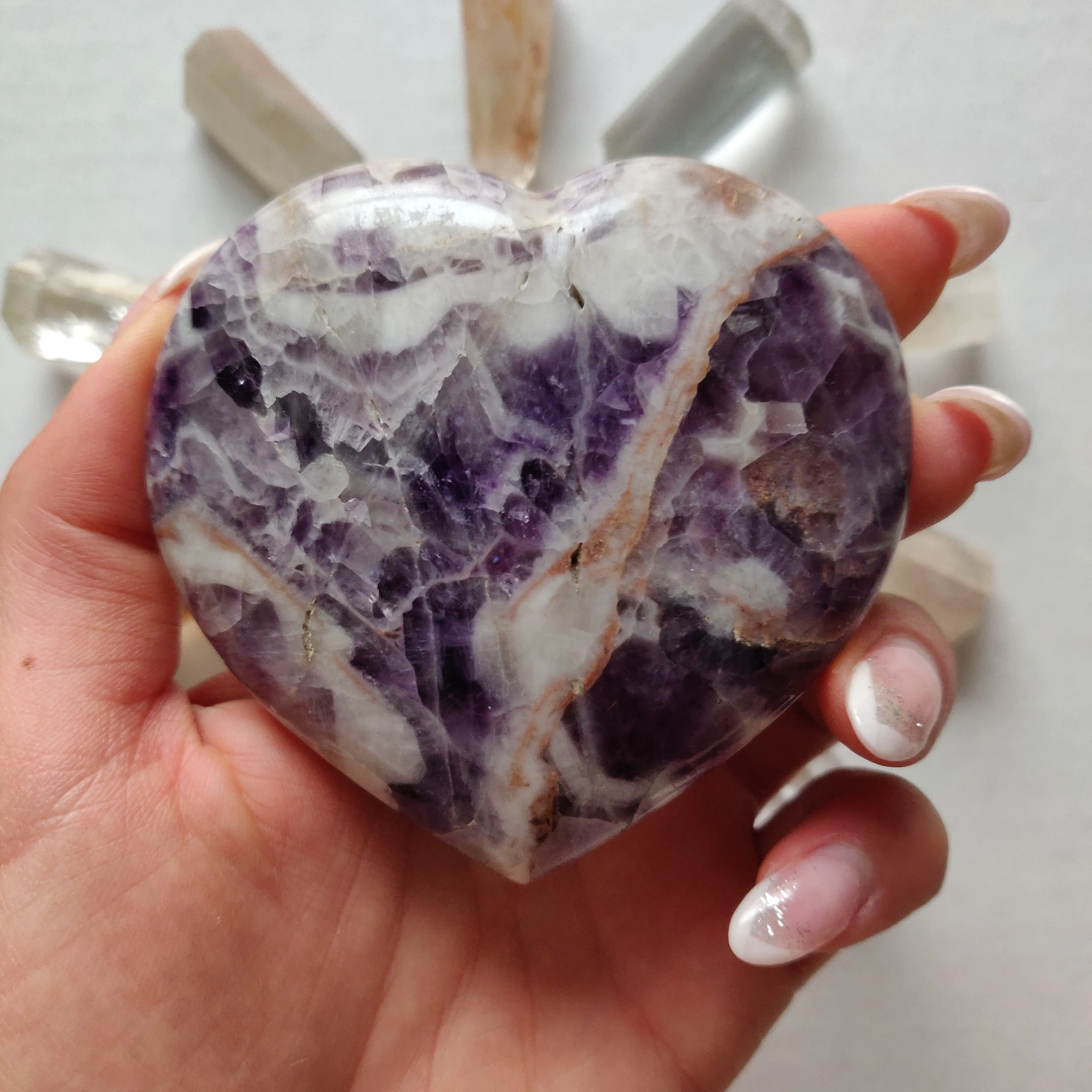 Chevron Amethyst Heart (#2)