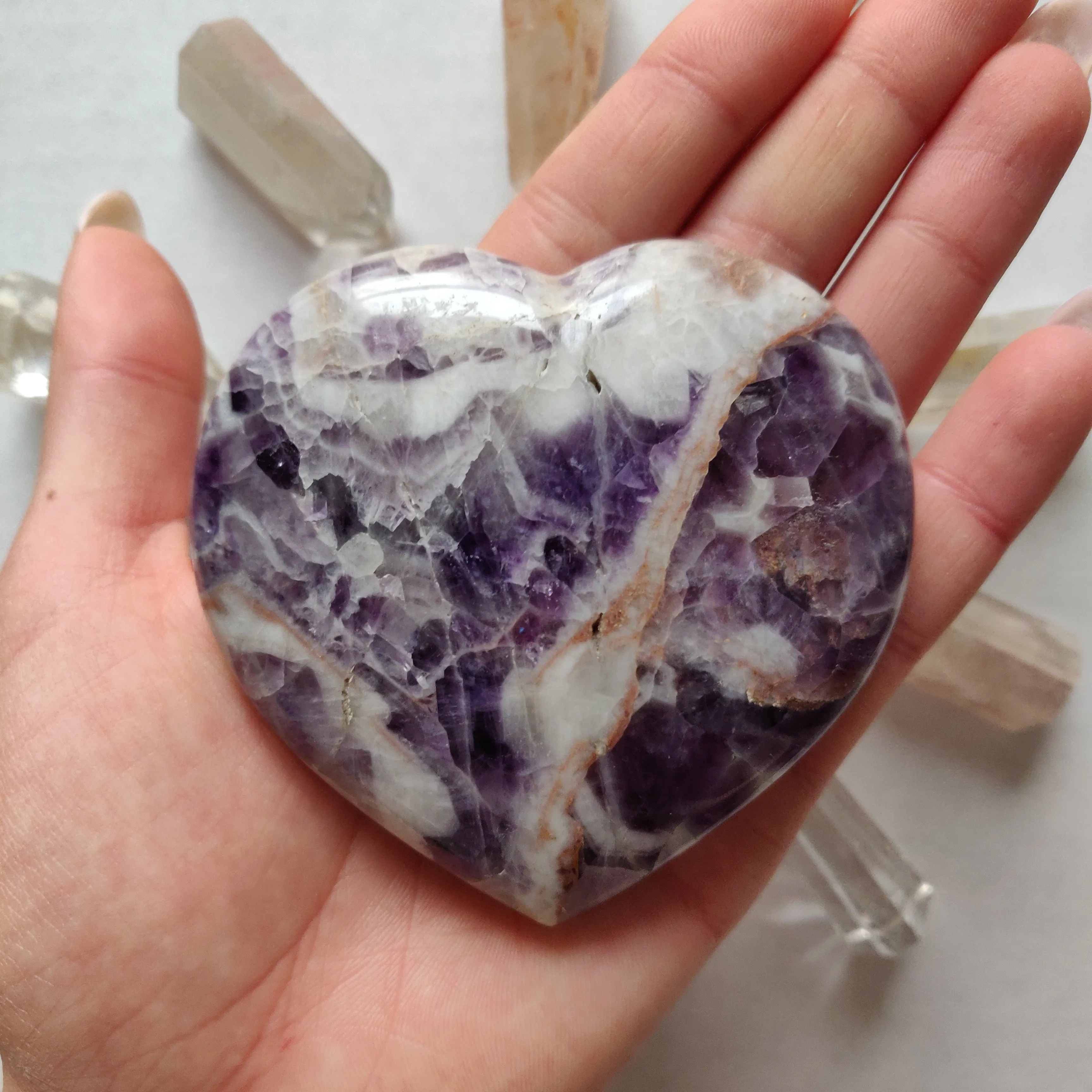 Chevron Amethyst Heart (#2)
