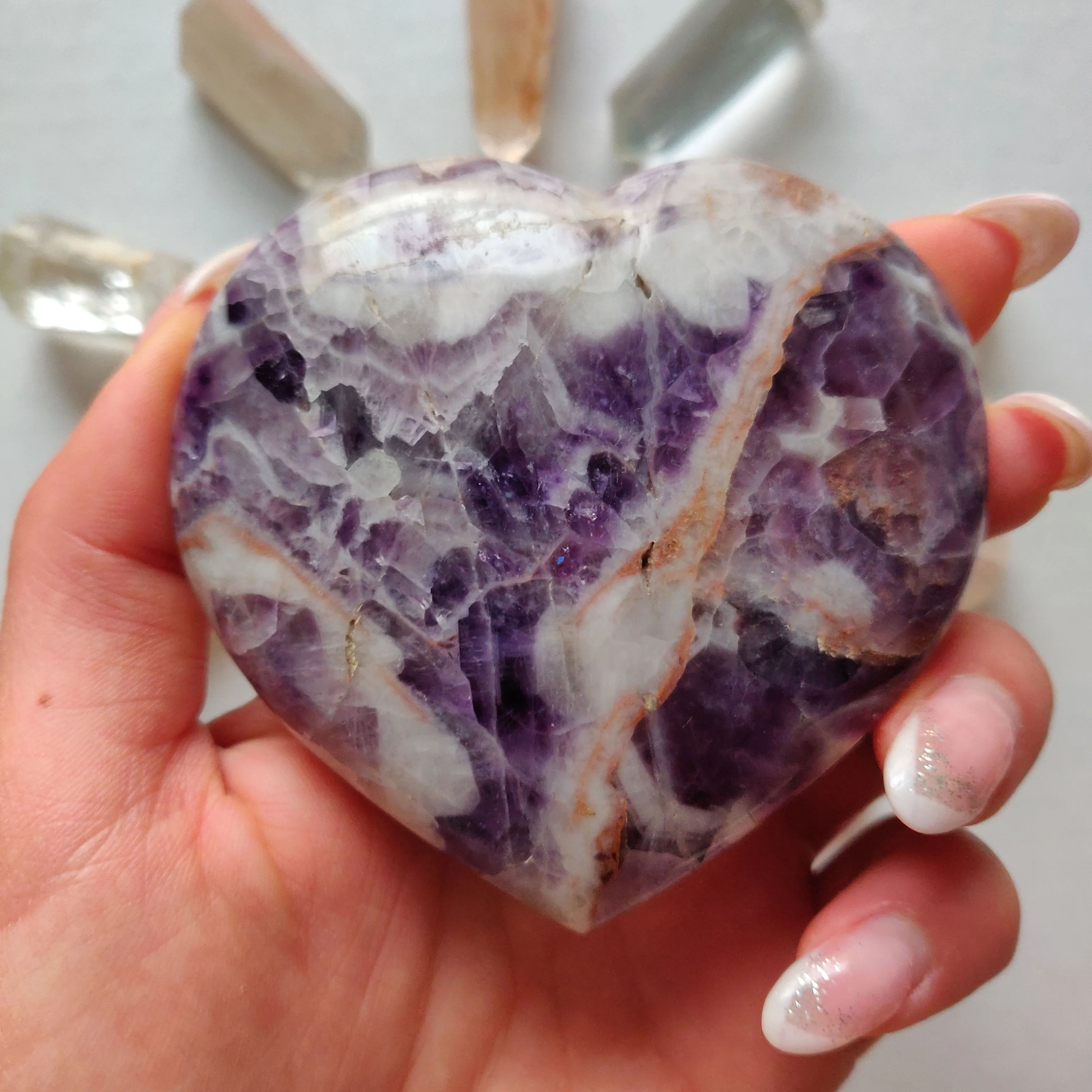 Chevron Amethyst Heart (#2)
