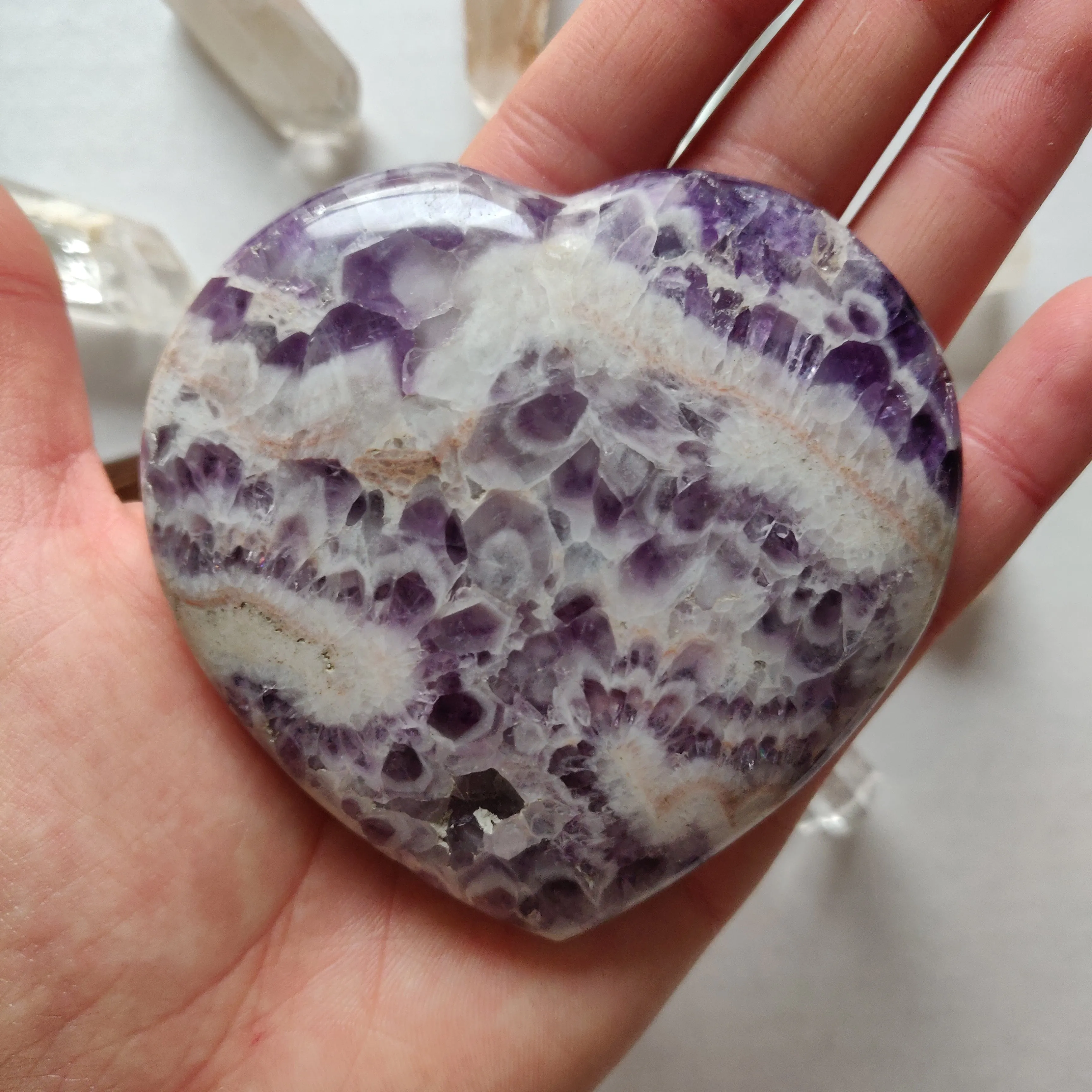 Chevron Amethyst Heart (#4)