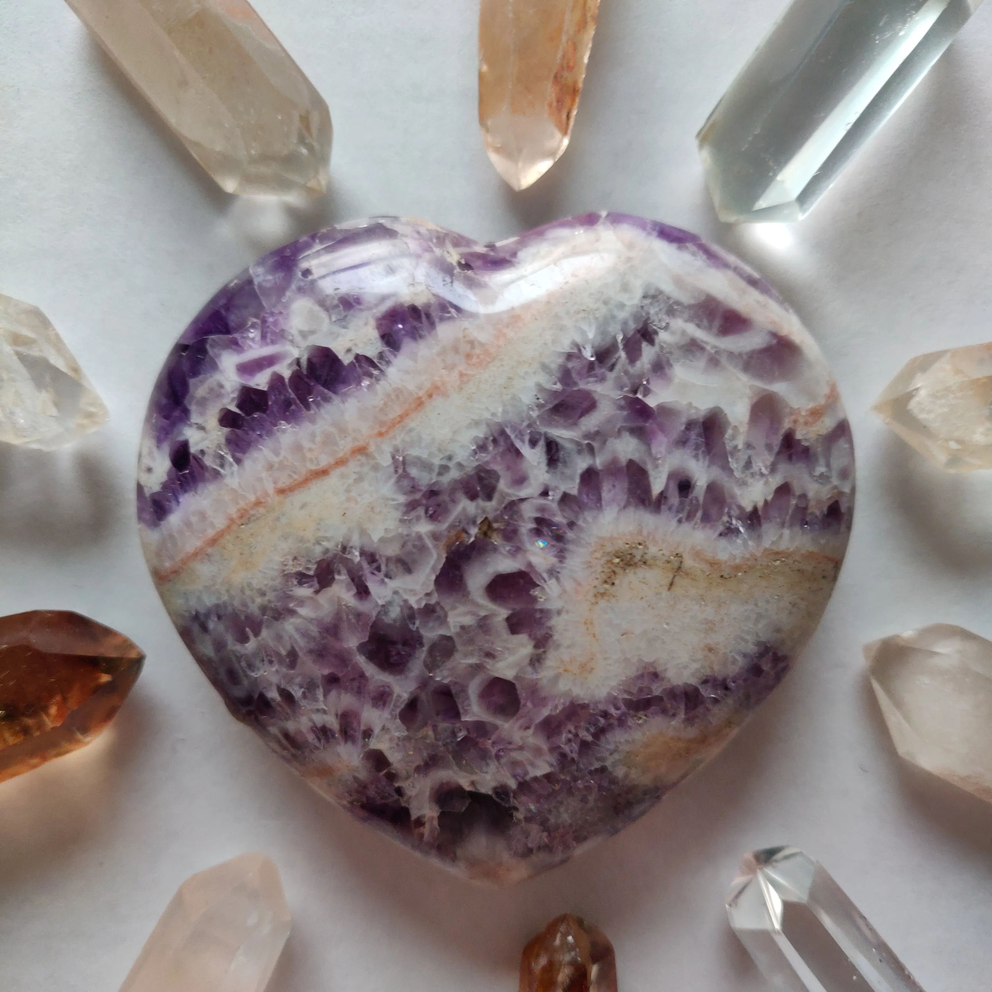 Chevron Amethyst Heart (#4)