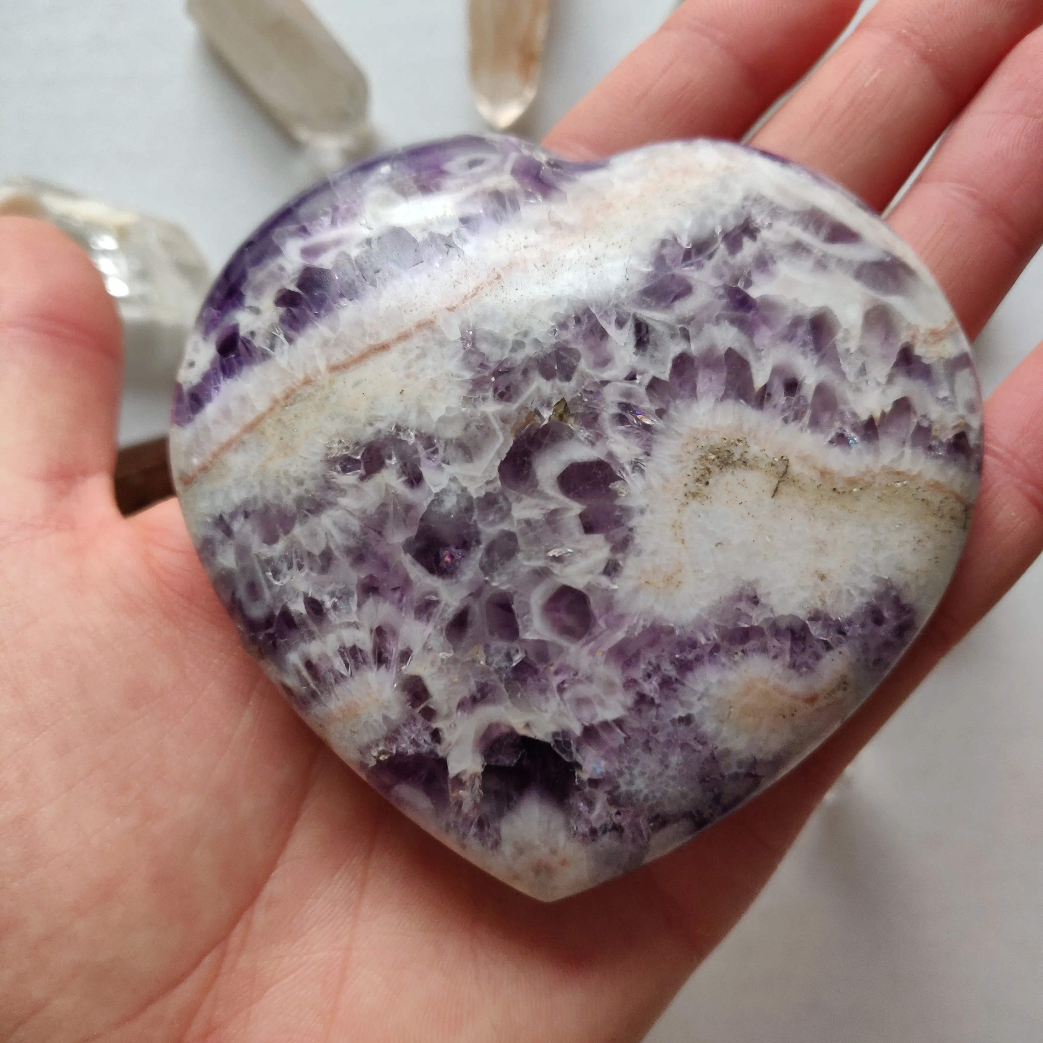 Chevron Amethyst Heart (#4)