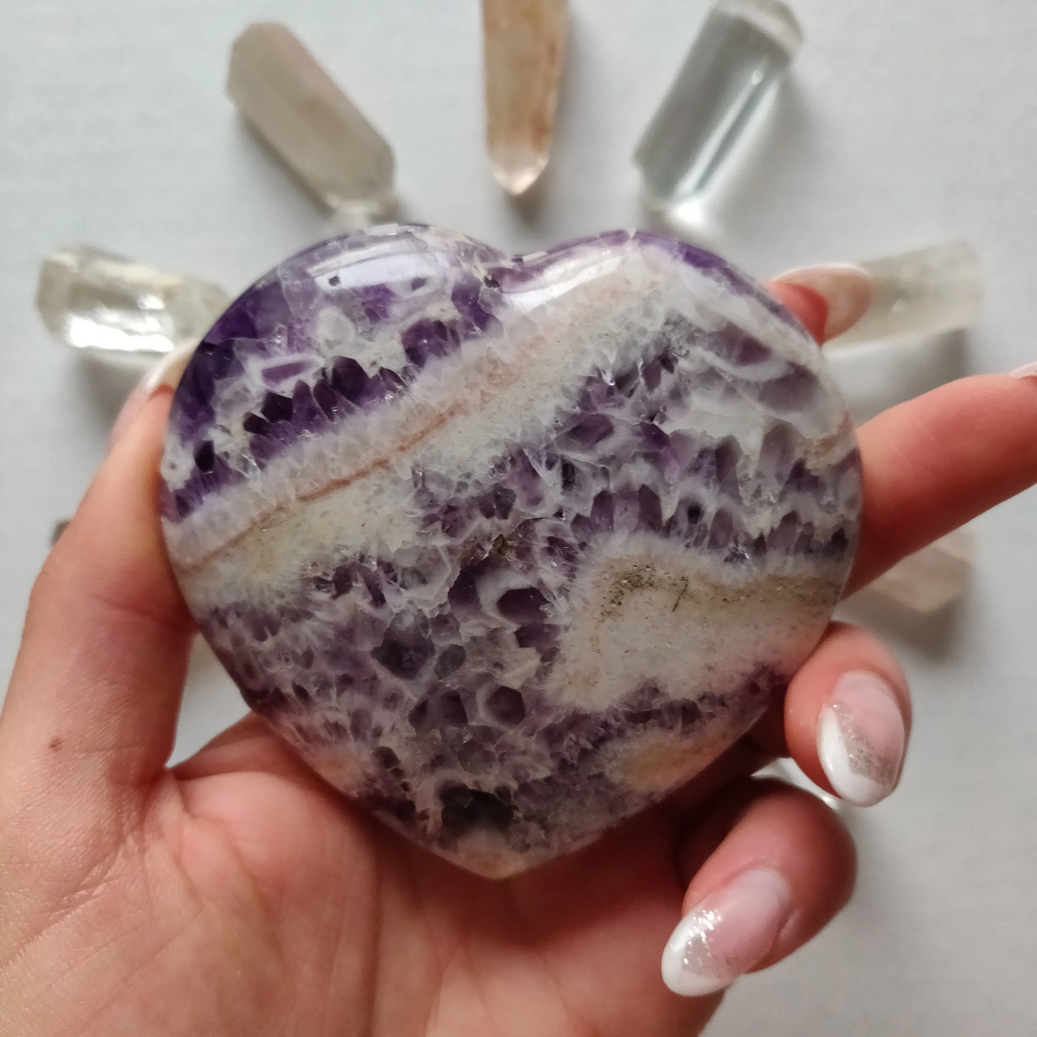 Chevron Amethyst Heart (#4)