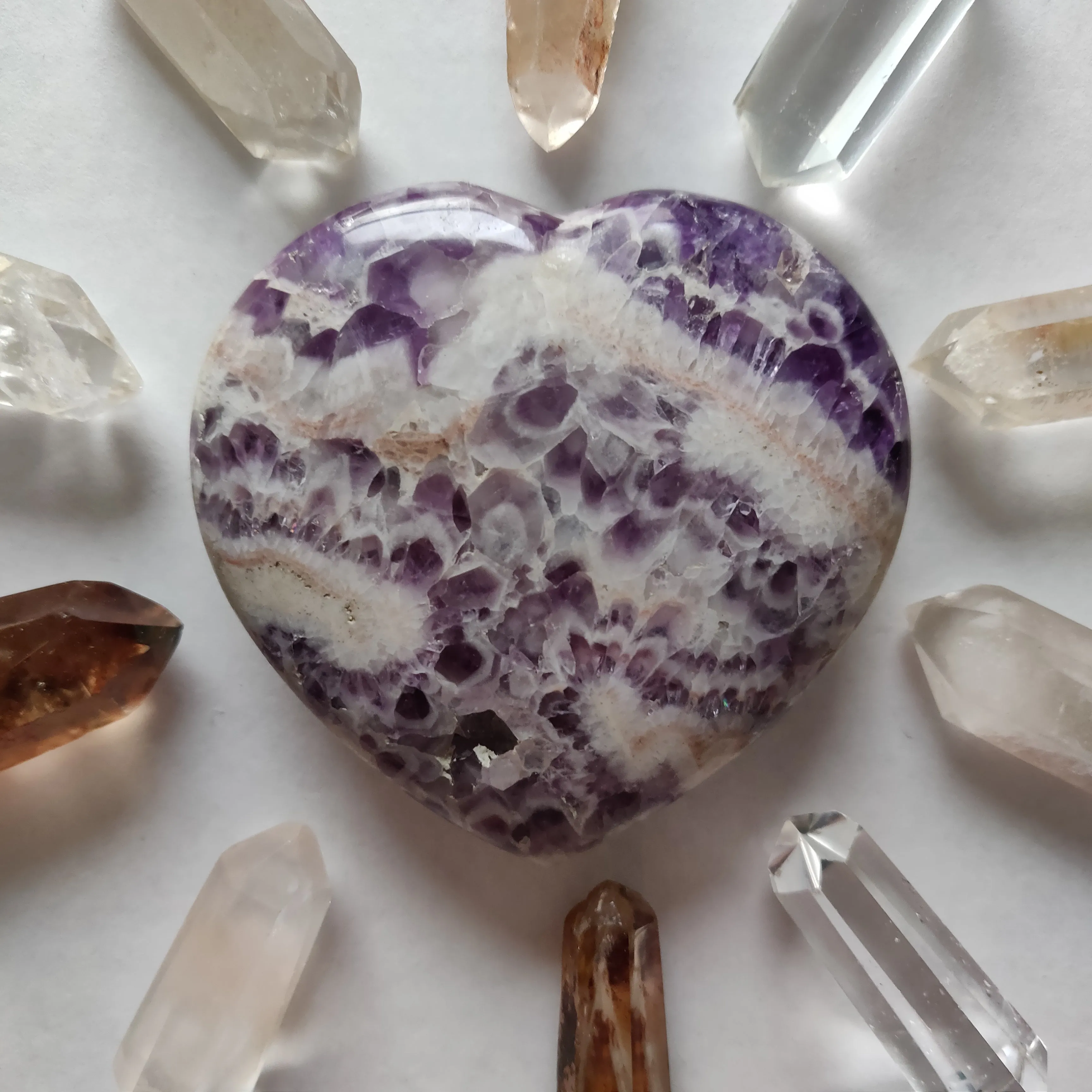 Chevron Amethyst Heart (#4)