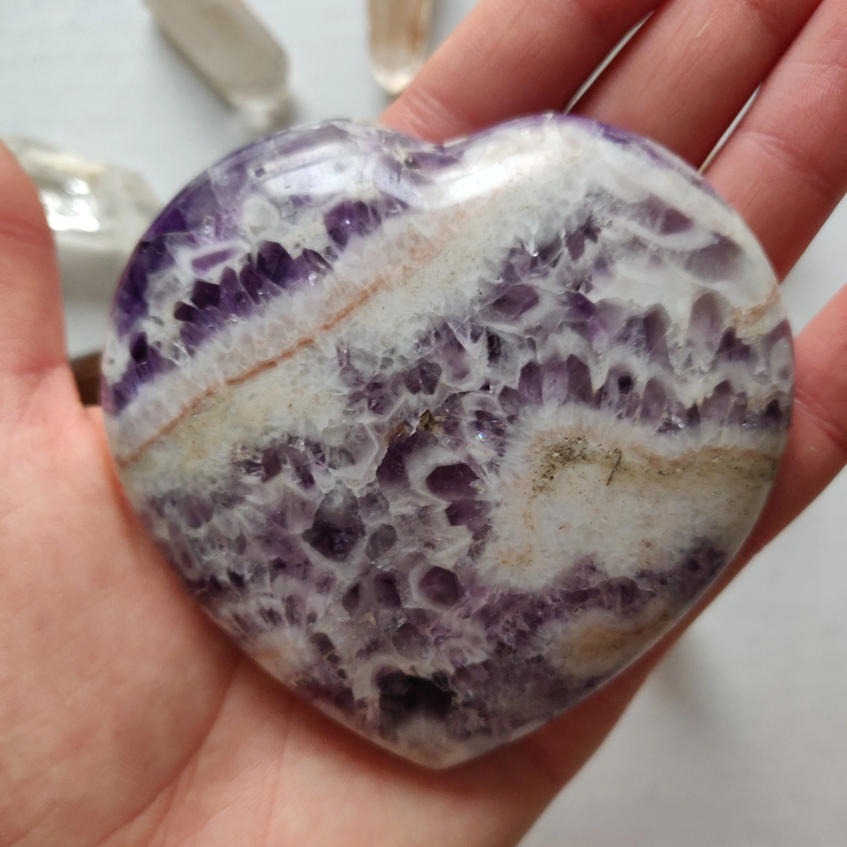 Chevron Amethyst Heart (#4)