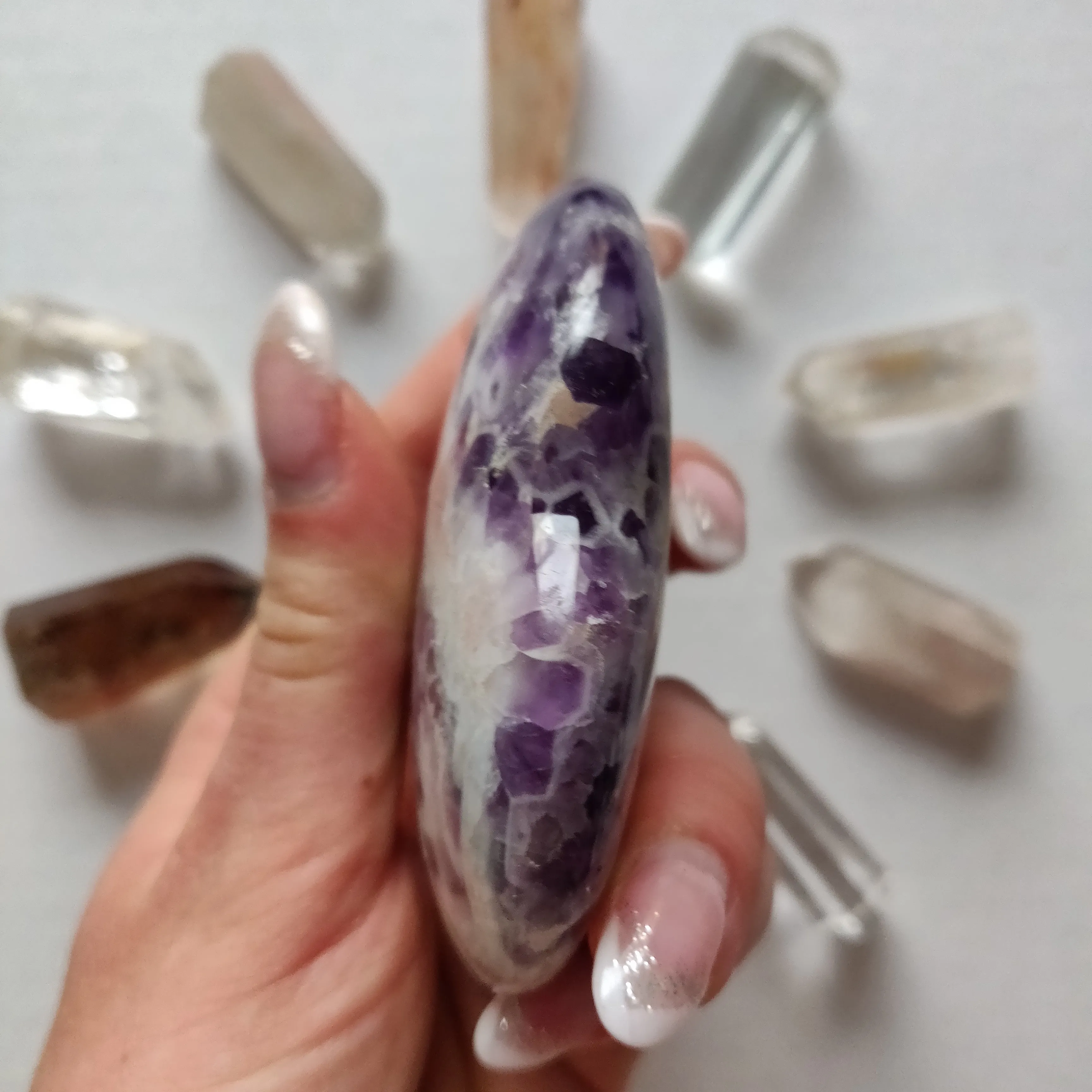 Chevron Amethyst Heart (#4)