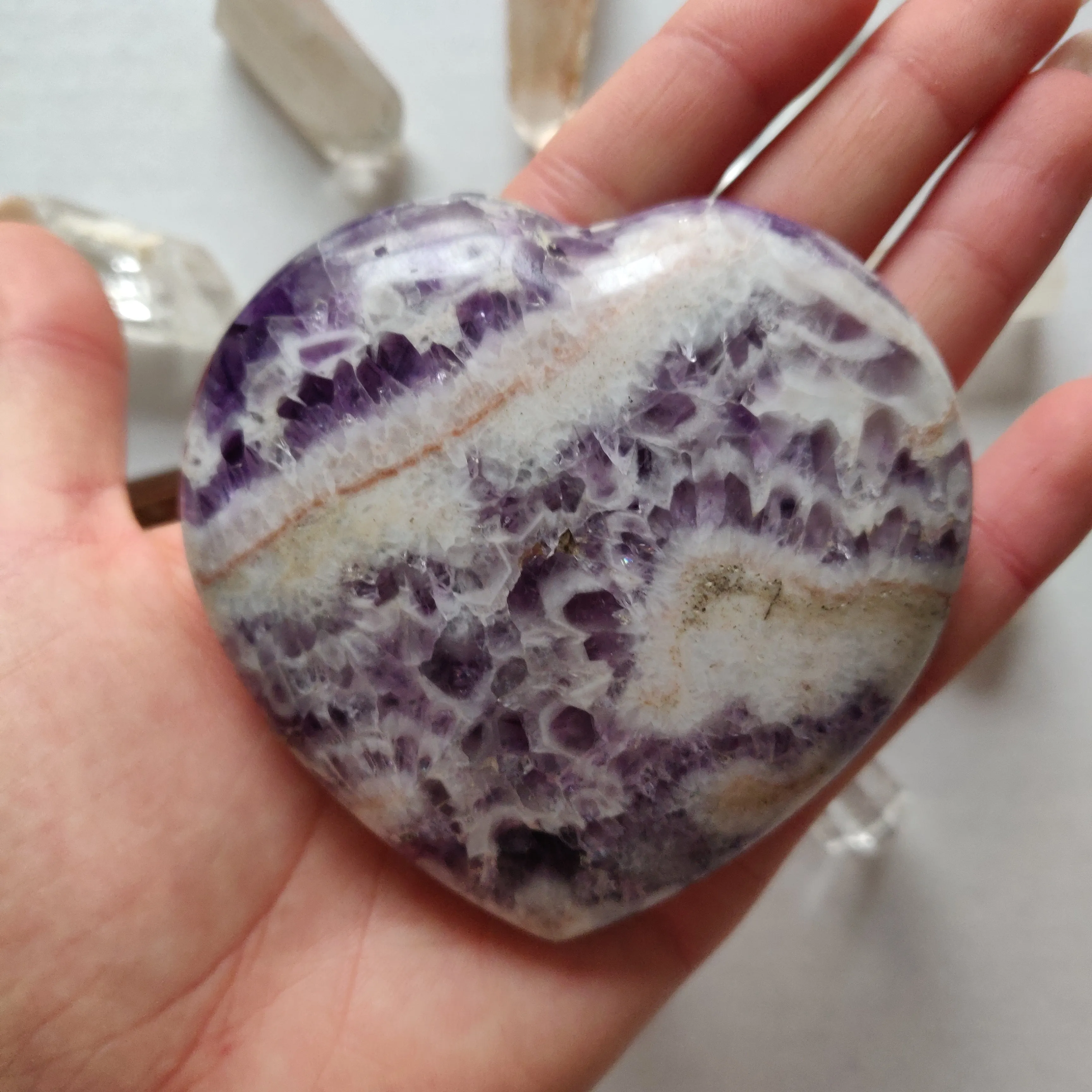 Chevron Amethyst Heart (#4)
