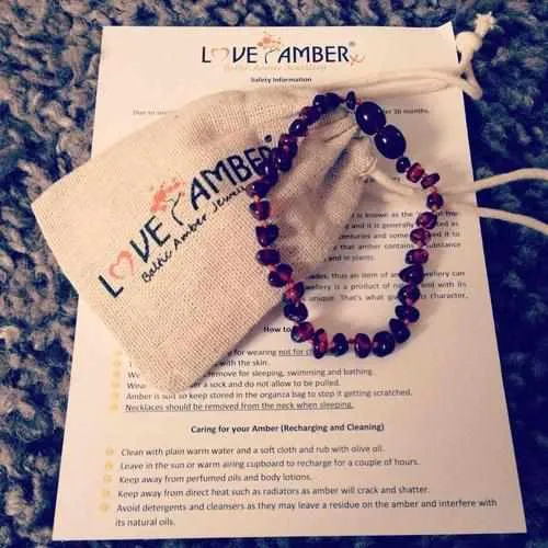 Child Autumn Rain Jasper and Rainbow Baltic Amber Anklet Bracelet