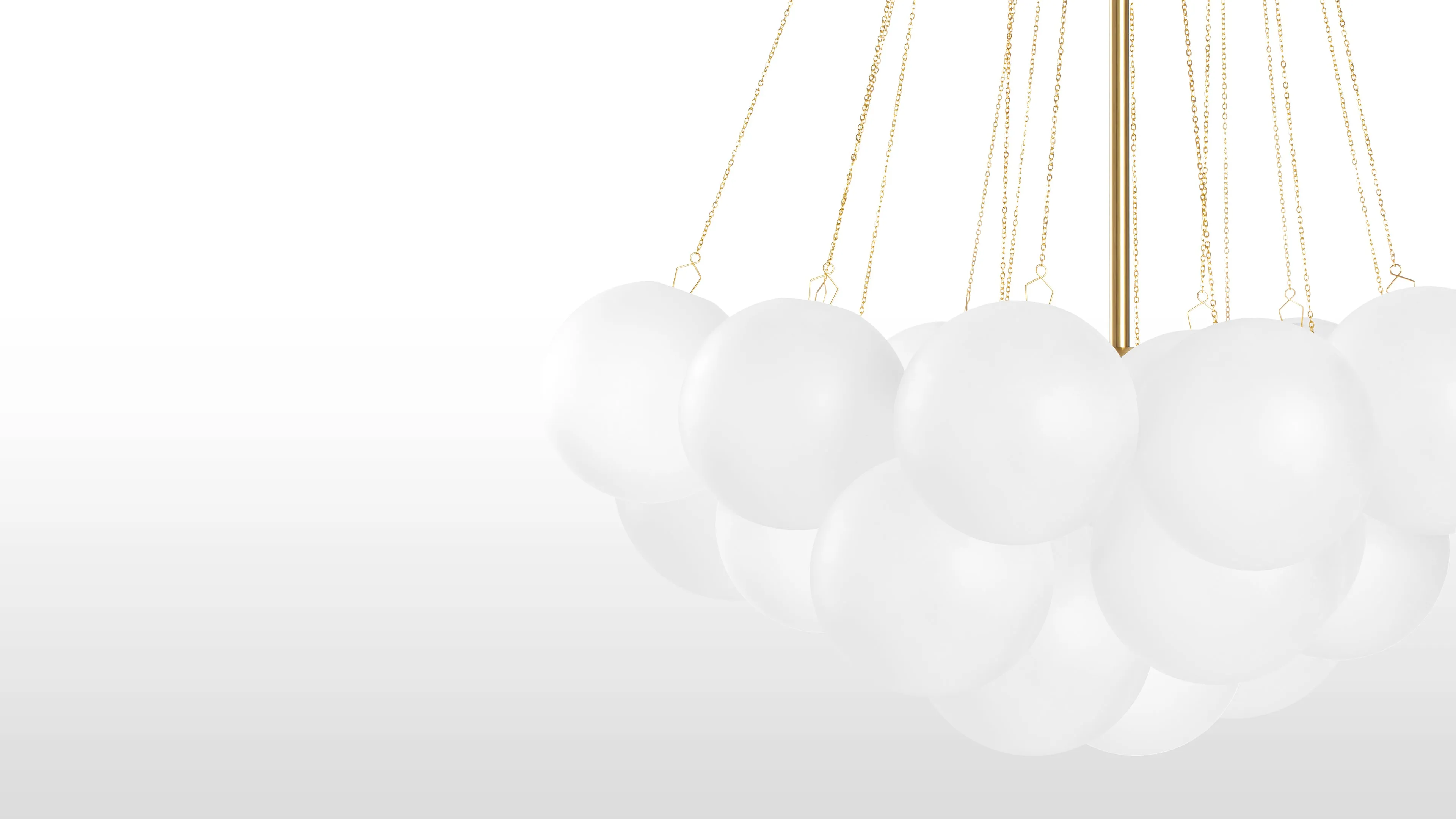 Cloud - Cloud Chandelier, Small, Gold and Frosted Glass