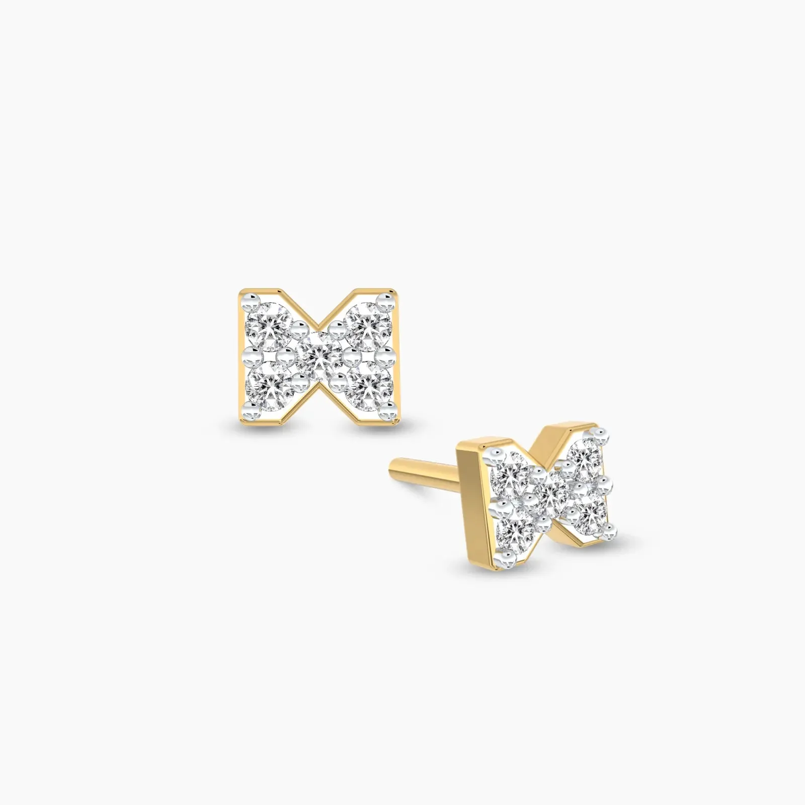 Crystal Bow Diamond Earrings