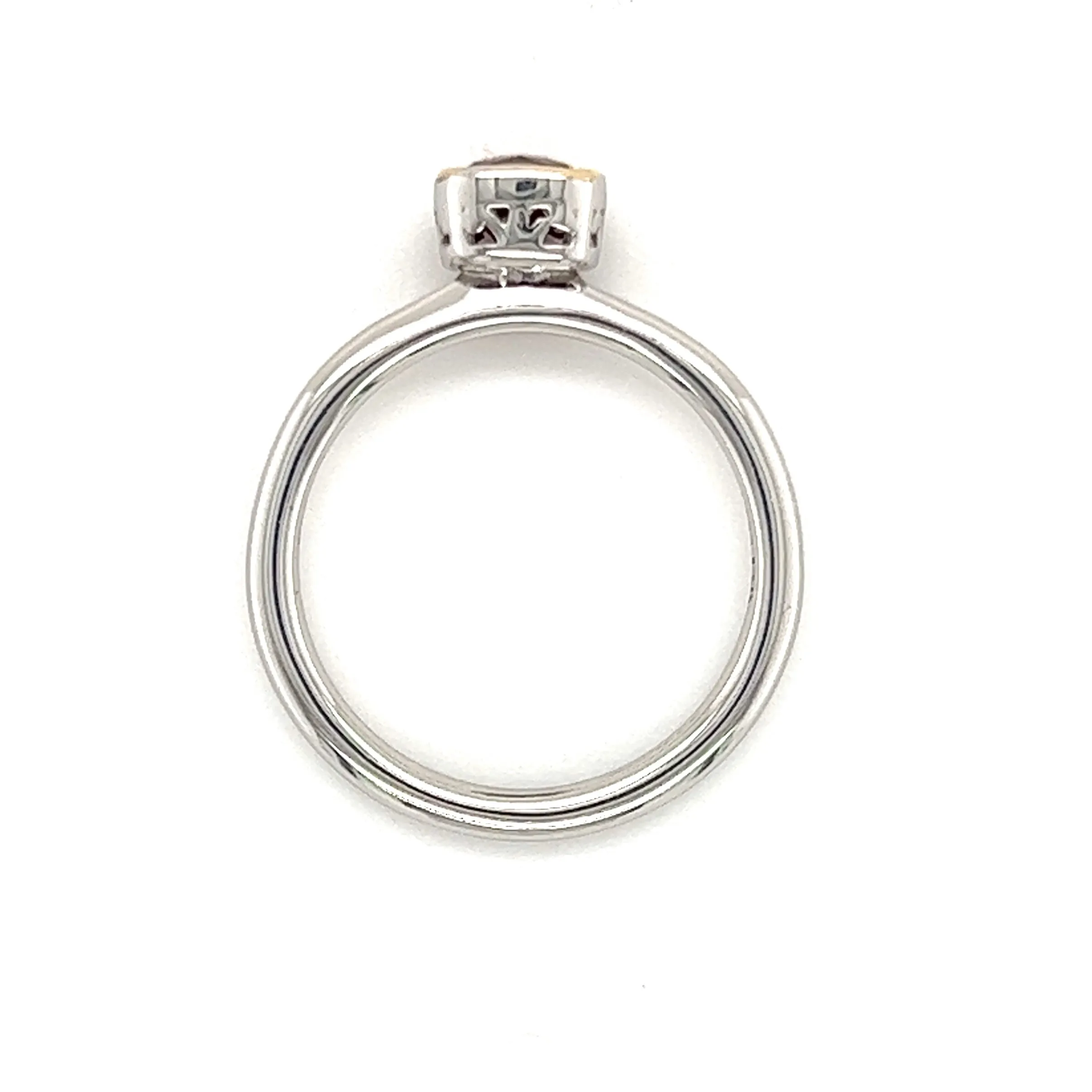 Cushion Garnet Ring with 14K Yellow Gold Accent in Sterling Silver