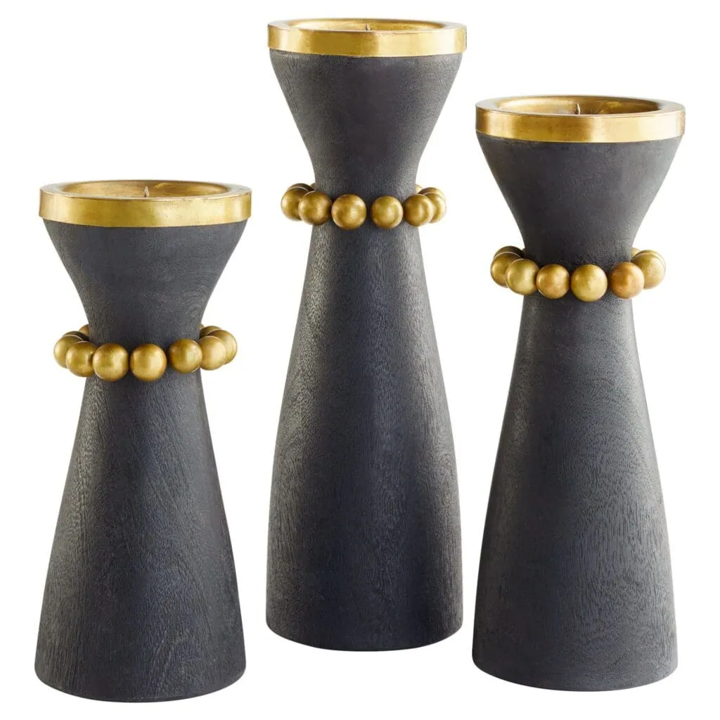 Cyan Design 11514 Parvati Cndlehdr - Antique Brass and Black - Small