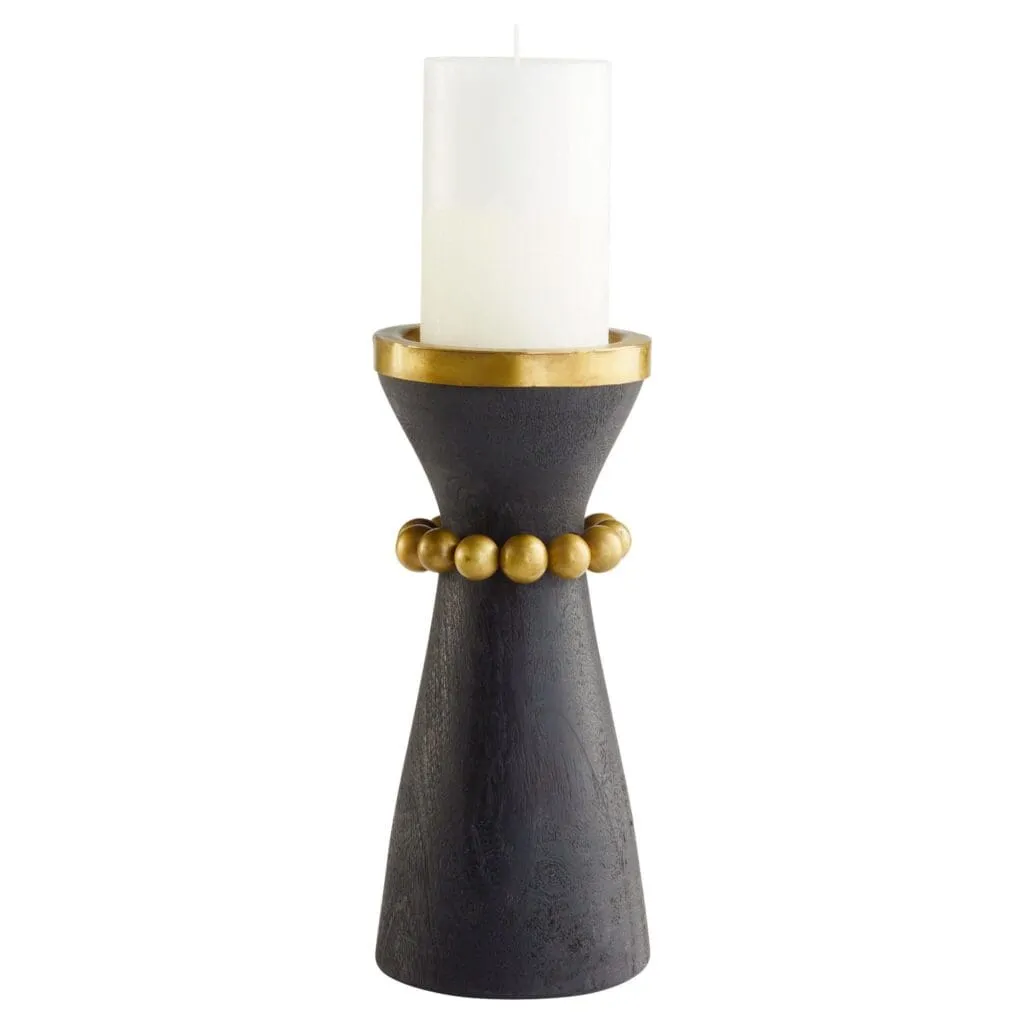 Cyan Design 11514 Parvati Cndlehdr - Antique Brass and Black - Small