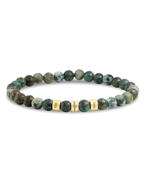 Dad's Legacy Beads Bracelet w/ Turquoise Stones - 18K Gold Vermeil