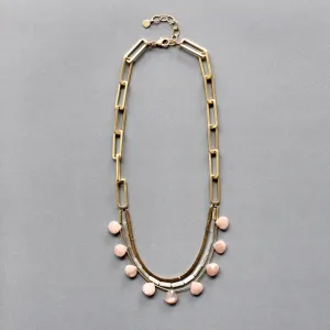 David Aubrey Peach Moonstone Bib Necklace