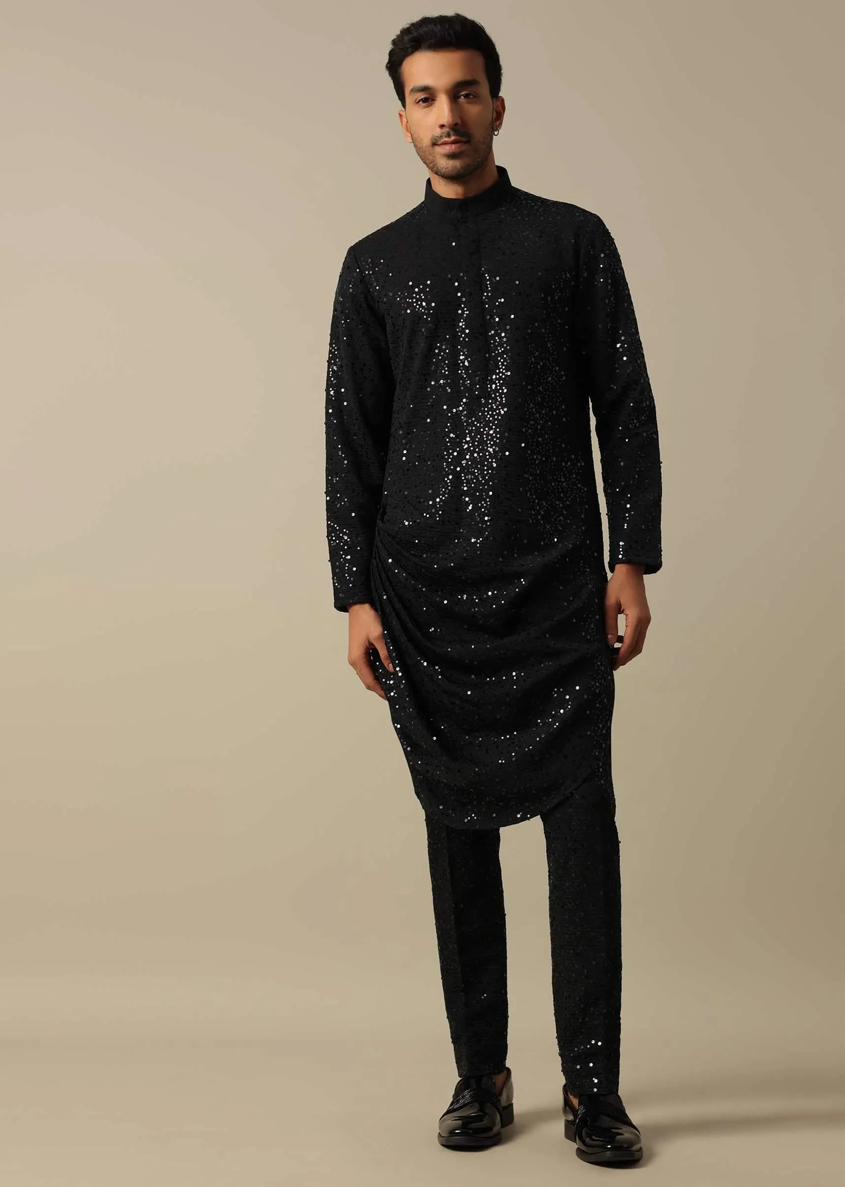 Dazzling Black Indowestern Set
