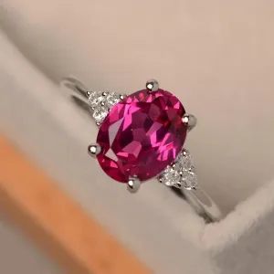 Dazzling Elegant Rose Red Zirconia Promise Ring