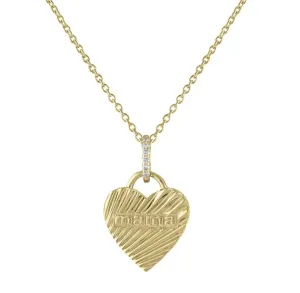 Dazzling Heart Shape 14K Gold MAMA Necklace
