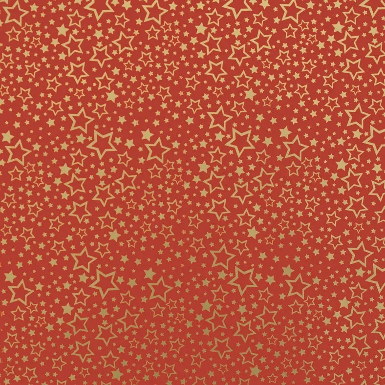 Dazzling Red Gold Star Counter Roll