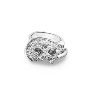 Dazzling Swirl Sterling Silver Ring