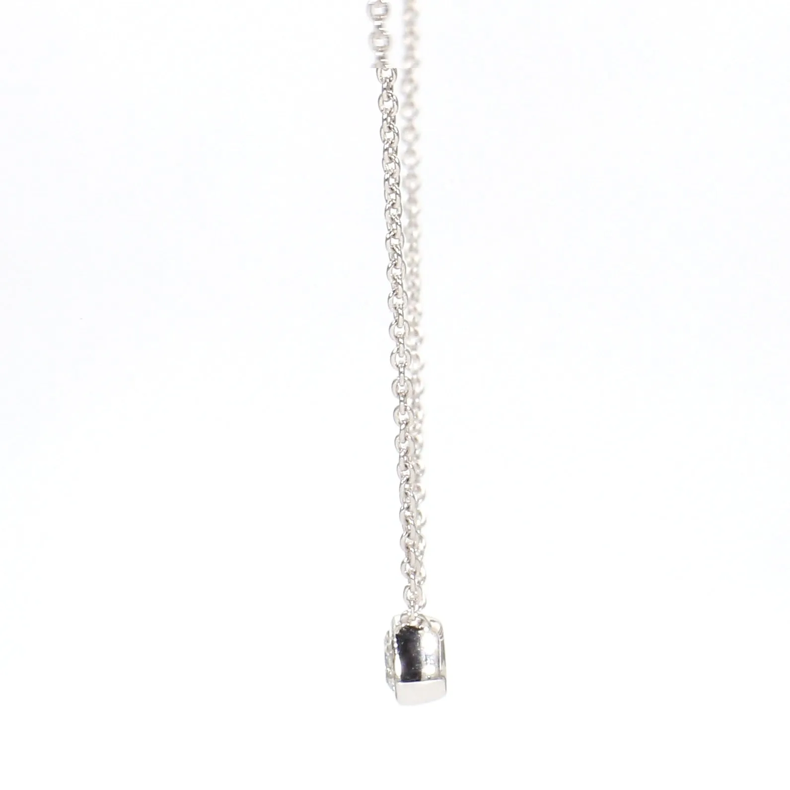 Delicate Bezel-Set Diamond & White Gold Necklace