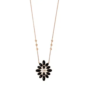 DIAMOND   ONYX BLOSSOM NECKLACE