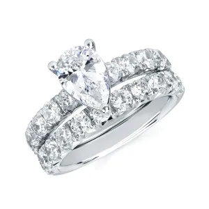 Diamond Semi-Mount shown with 1.50 Ct. Pear Center Diamond in 14K Gold