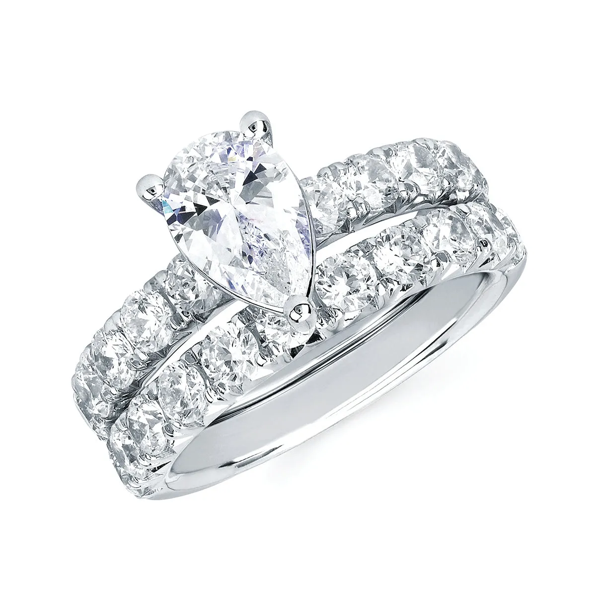 Diamond Semi-Mount shown with 1.50 Ct. Pear Center Diamond in 14K Gold