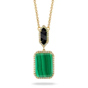 Doves Malachite and Black Onyx Necklace