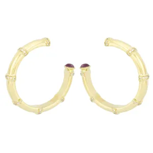 Earrings - Diamond And Ruby (2263B)