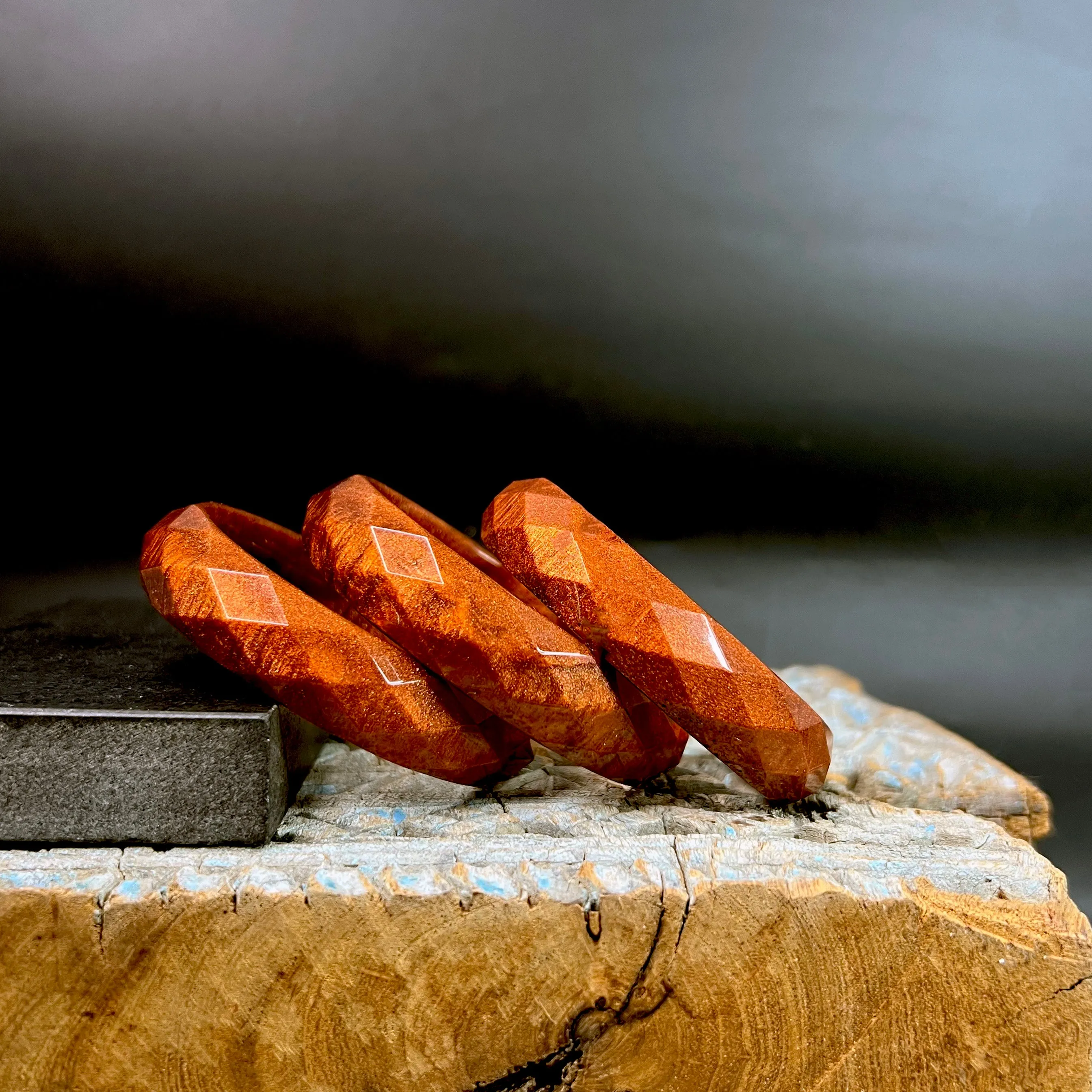 Ella Faceted Bangle in Amber