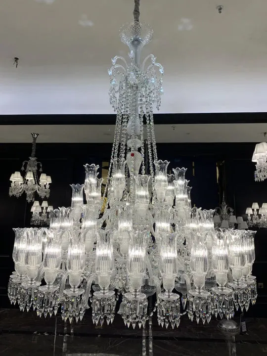 Extra Large French-style Romantic Flower Branch Art Crystal Chandelier Multi-layers Chrome Crystal Light for Big Foyer/Staircase/Hallway