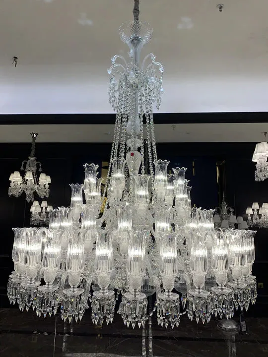 Extra Large French-style Romantic Flower Branch Art Crystal Chandelier Multi-layers Chrome Crystal Light for Big Foyer/Staircase/Hallway